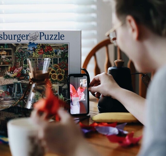 man purchaing puzzle