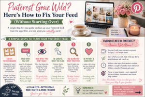 Infographic image on 6 steps to traing your Pinterest Feed